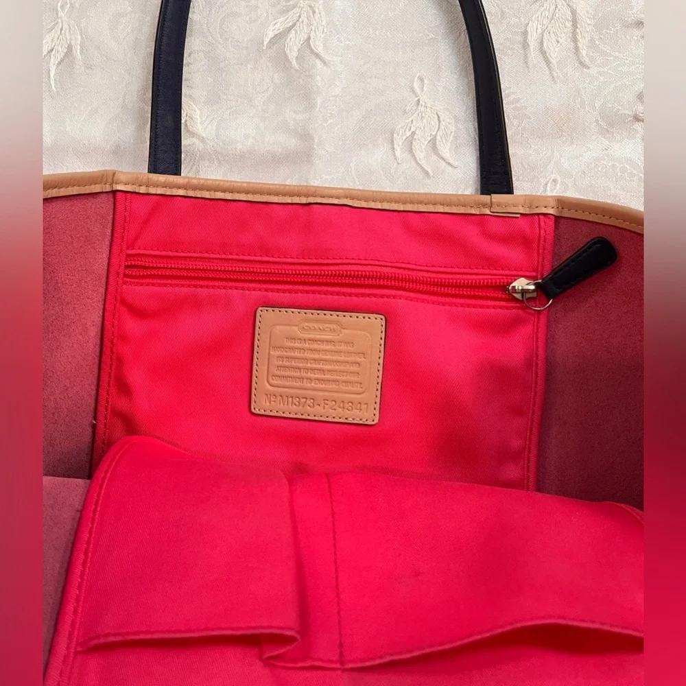 Coach Park Metro leather tote pomegranate pink EUC - Picture 4 of 16